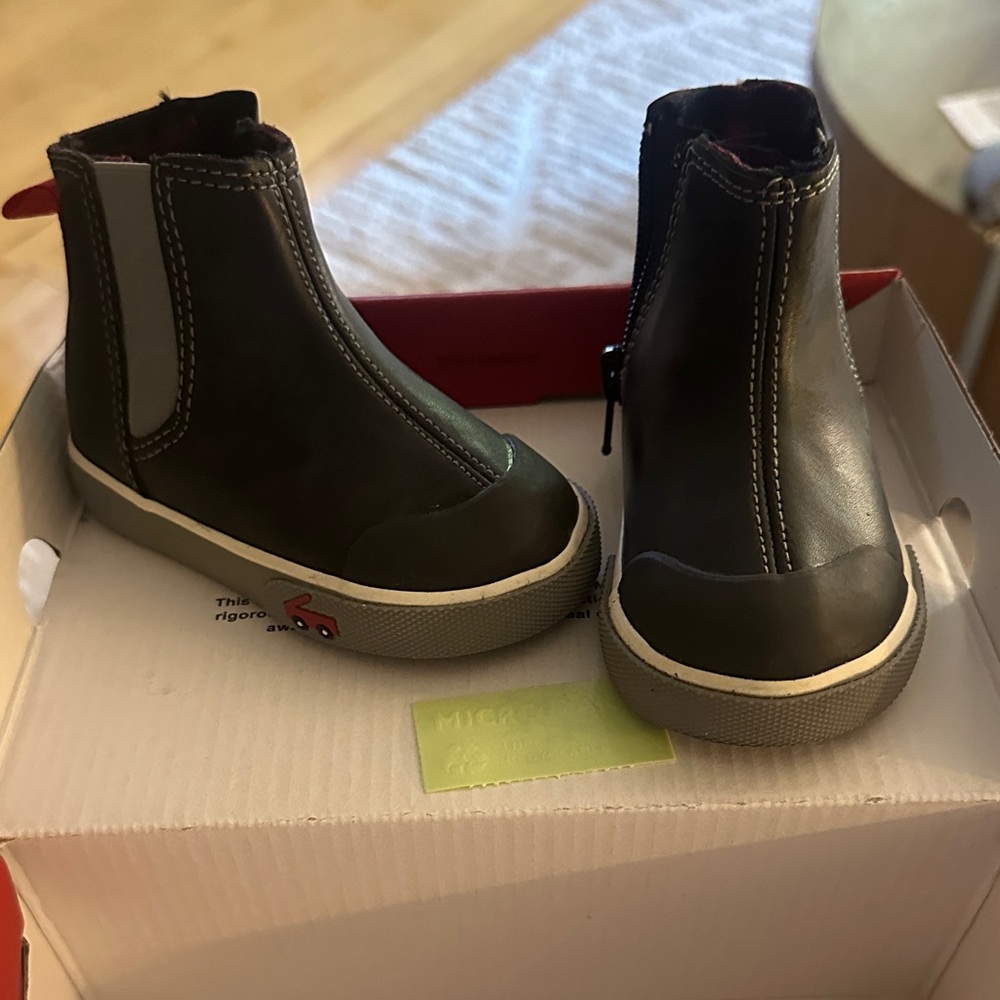 See Kai Run Black Leather Kids Boots